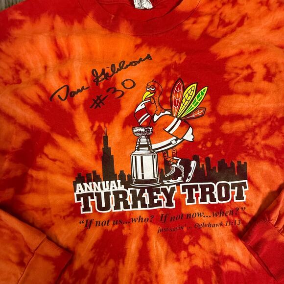 Dan Gibbons Turkey Trot Tie Dye Long Sleeve Shirt Large Alstyle #30 Hockey Tee - Picture 5 of 9